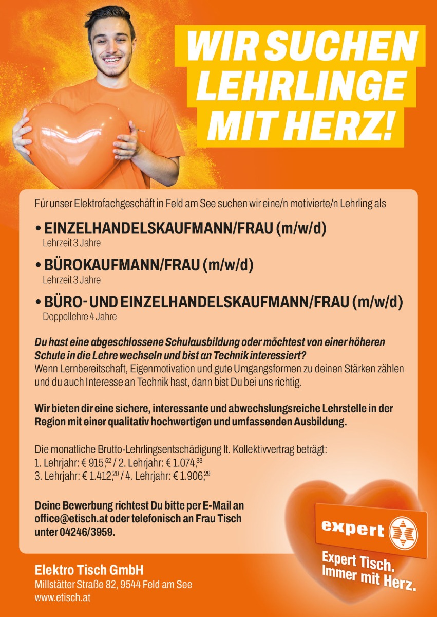 Wir suchen Lehrlinge mit Herz