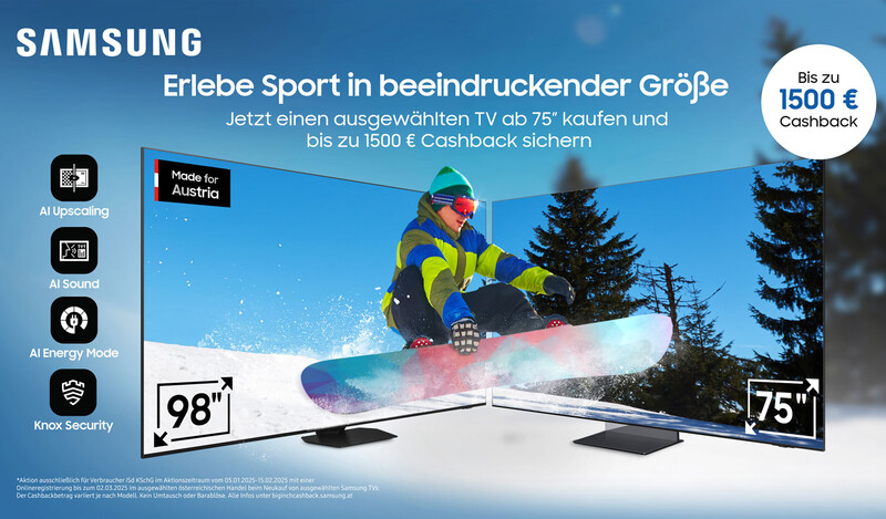 Samsung - bis zu € 1.500 Cashback erhalten