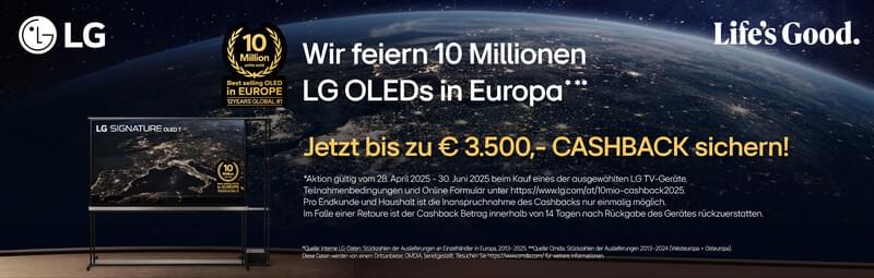 LG - Jetzt bis € 3.500,- Cashback LG - Jetzt bis € 3.500,- Cashback