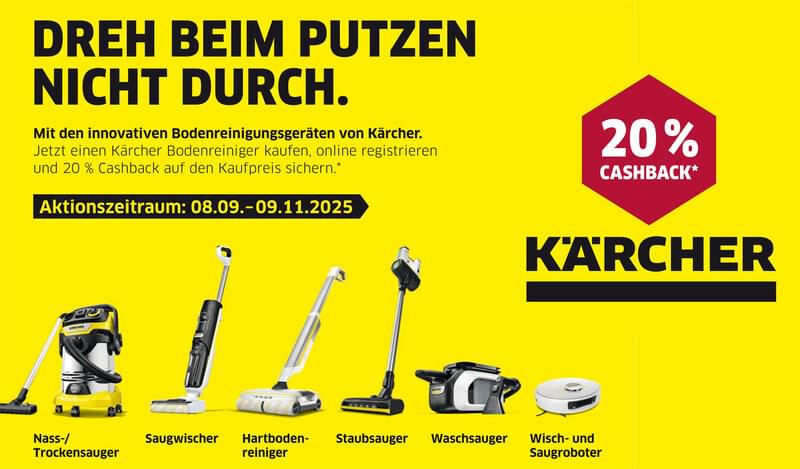 Kärcher H&G Bodenreiniger Cashback Aktion