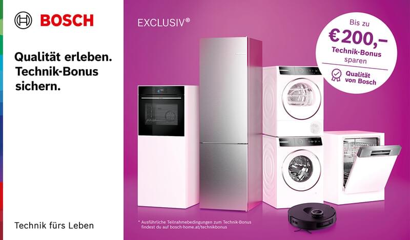 Jetzt Bosch Technik-Bonus sichern