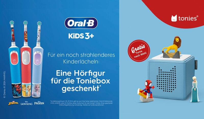 Oral-B Kinderzahnbürste: Toniebox Hörfigur geschenkt