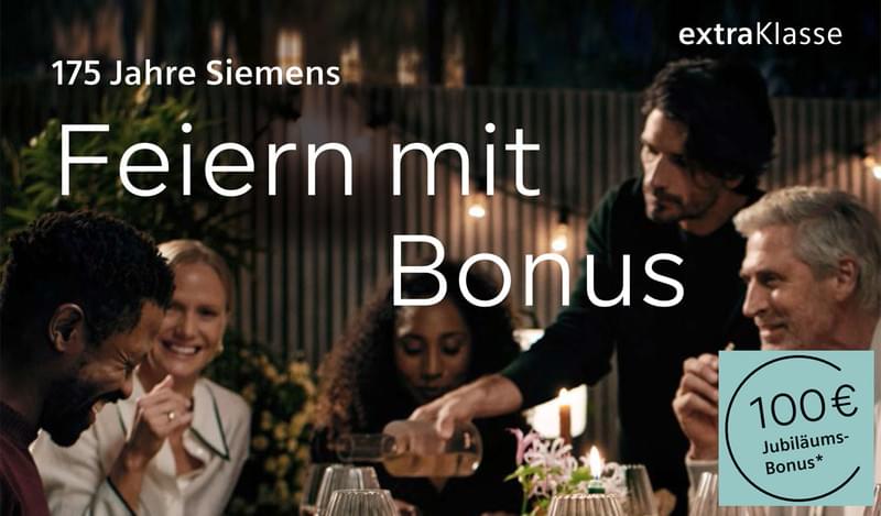 Siemens Extraklasse: Jetzt € 100 Jubiläumsbonus sichern