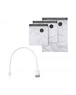 Caso Zip-Adapter Set - Adapter Set inkl. Zip-Bags, Adapter & Vakuumschlauch - transparent-weiß