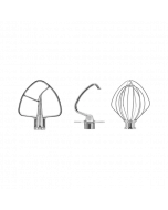 KitchenAid 5KSM5TH3PSS - Edelstahl-Rührset - Knethaken, Flachrührer, Schneebesen