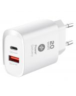 Nabo PD 20 - Stecker-Ladegerät USB/USB-C 20W USB-GAN Dual Charger - weiß