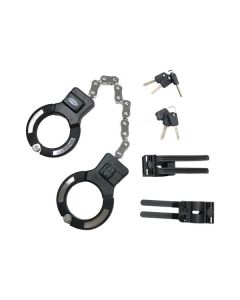 BE COOL Handschellenschloss - robust, mit flexiblen Zwischenglieder, 6 Schlüssel - schwarz