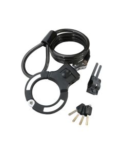 BE COOL Handschellenschloss Lite - mit 8×1000mm Sicherungskabel, 3 Schlüssel - schwarz