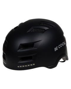 BE COOL Unisex Schutzhelm L mit Beleuchtung - (58-61cm), für E-Scooter, mit Lichtfunktion - schwarz