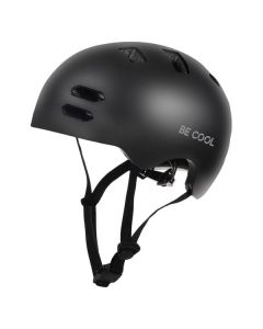 BE COOL Unisex Schutzhelm M für Kinder/Jugendliche - (55-58cm), für Fahrräder und Scooter - schwarz