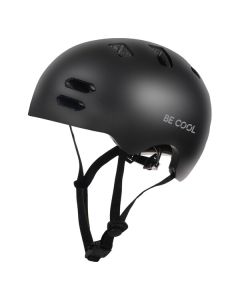 BE COOL Unisex Schutzhelm S für Kinder/Jugendliche - (53-55cm), für Fahrräder und Scooter - schwarz