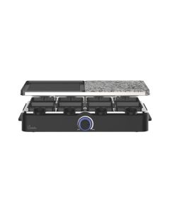 bikitchen grill 950 - Raclette-Grill für 8 Personen mit Stein und Wendegussplatte - Schwarz