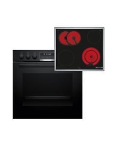 Bosch HEB578BB3 + NKN645GA2E - Einbau-Herd-Set mit Pyrolyse - edelstahl-schwarz