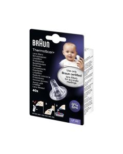 Braun LF40 Ersatz-Schutzkappen - für Braun ThermoScan-Fieberthermometer, 40er Pack - transparent