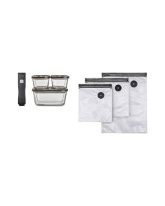 Caso Vacu OneTouch Eco-Set - Handvakuumierer inkl. Zubehör - schwarz-transparent