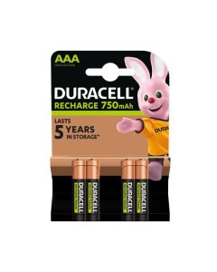 Duracell Akku AAA 750mAh B4 wiederaufladbar - 750mAh, Micro Blister 4 - 4er Pack