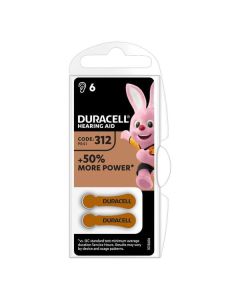 Duracell Easy Tab 312 (PR41) B6 - Hörgerätebatterie, Blister 6 - 6er Pack
