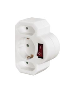 Hama 3-fach Multistecker - Steckdosenverteiler (2x Euro-, 1x Schuko-Dose), max. 3680W - weiß