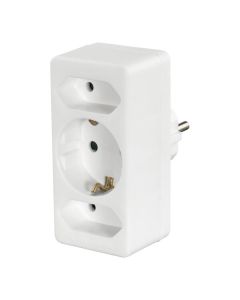 Hama 3-fach Multistecker - Steckdosenverteiler (2x Euro-, 1x Schuko-Dose), max. 3500 W - weiß