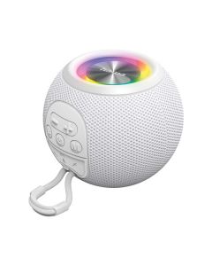 Hama Ball Shape Speaker - Bluetooth-Speaker mit 5 Licht-Modi - weiß