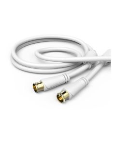 Hama SAT-Anschlusskabel QUICK beids.F-Stecker 3,0m - TV-Antennenkabel 100dB - weiß