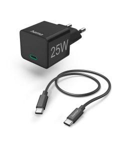 Hama Schnelladegerät USB-C mit 1m Lightning Kabel - USB-C Stecker-Ladegerät, 20W, 1m USB-C-Lightning Power Delivery-Ladetechnologie - weiß