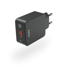 Hama Schnellladegerät USB-A - USB-A Stecker-Ladegerät, 19,5W Qualcomm Quick Charge-Ladetechnologie - schwarz