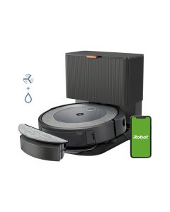 iRobot Roomba Combo i5+ (i5578) Clean Base - Saugroboter mit Wischfunktion + Absaugstation, App-Steuerung - light grey
