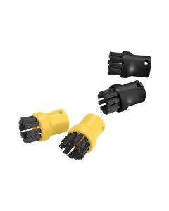 Kärcher Rundbürstenset für Dampfreiniger - Set aus 4 Bürsten - schwarz-gelb