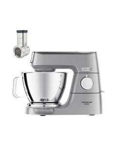 Kenwood KVC85.124SI Chef Baker + KAX643ME - Küchenmaschine inkl. Glas-Mixeraufsatz, 2. Rührschüssel & gratis Trommelraffel - silber