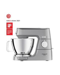Kenwood KVC85.124SI Titanium Chef Baker - Küchenmaschine inkl. Glas-Mixeraufsatz & 2. Rührschüssel - silber