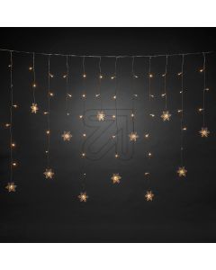 LED Lichtervorhang mit Schneeflocken 4049-103 - 60 LEDs - warmweiß