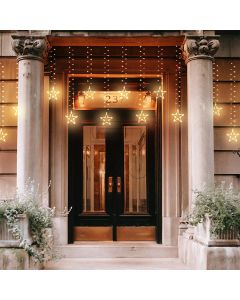 LED Lichtervorhang mit Sternen 68674 - 620 LEDs - warmweiß