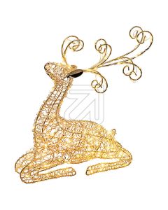 LED Rentier liegend 30 cm - Rosegold