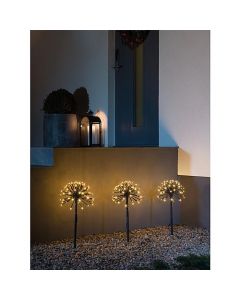 LED Spiessleuchte mit 3 Pusteblumen - Bernstein
