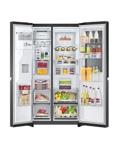 LG GSXV90MCDE NoFrost - Side-by-Side mit Festwasseranschluss - schwarz
