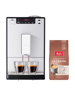 Melitta Caffeo Solo + 1kg Kaffee - Kaffeevollautomat + Kaffee "Bella Crema" - silber