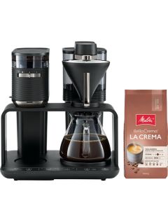 Melitta Melitta EPOS + 1kg Kaffee - Filterkaffeemaschine + Kaffee "Bella Crema" - chrom