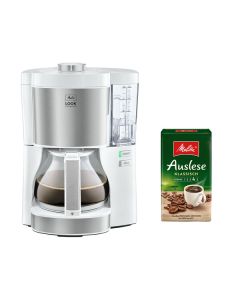 Melitta Look V Perfection + 500g Kaffee - Kaffeemaschine + Kaffee "Auslese Klassisch" - weiß
