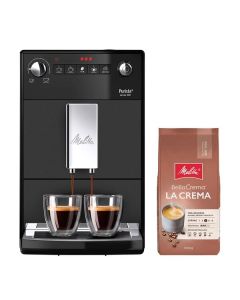 Melitta Purista + 1kg Kaffee - Kaffeevollautomat + Kaffee "Bella Crema" - Frosted Black