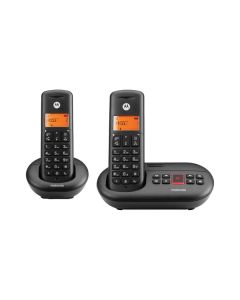 Motorola E212 DECT Voice Twin - Schnurlostelefon mit Anrufbeantworter + zweites Mobilteil - schwarz