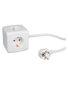Nabo SW4020 - Steckdosenwürfel (4x Schuko-Dose, 2x USB-A) - Weiß