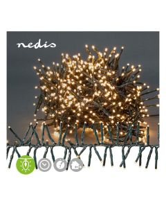 Nedis LED Minilichterkette 14,4m 192 LEDs - 2500K, für Innen und Außen, batteriebetrieben - schwarz