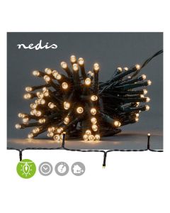 Nedis LED Minilichterkette 7,2m 96 LEDs - 2500K, für Innen und Außen, batteriebetrieben - schwarz