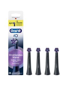 Oral-B iO Sanfte Reinigung 4er - Ersatz-Zahnbürsten / Aufsteckbürsten - schwarz