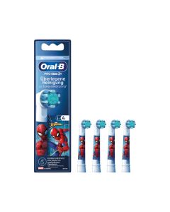 Oral-B Kids Spiderman 4er - Ersatz-Zahnbürsten / Aufsteckbürsten ab 3 Jahren - Dekor "Spiderman"
