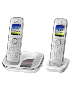 Panasonic KX-TGJ322GW - Schnurlostelefon mit Anrufbeantworter inkl. 2. Mobilteil - weiß