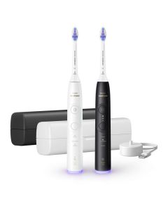 Philips HX7419/01 Sonicare 6500 - elektrische Schallzahnbürste mit 2. Handteil, inkl. 2 Reiseetuis - weiß-schwarz