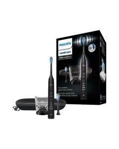 Philips HX9913/18 Sonicare DiamondClean Premium - elektrische Schallzahnbürste, inkl. 2 Bürstenköpfe + Ladeglas + Etui - schwarz