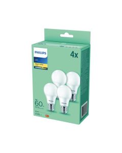 Philips LED-Kerze 4,9W E14 matt - 470 Lumen 2700K Ersatz für 40W - 4er Pack